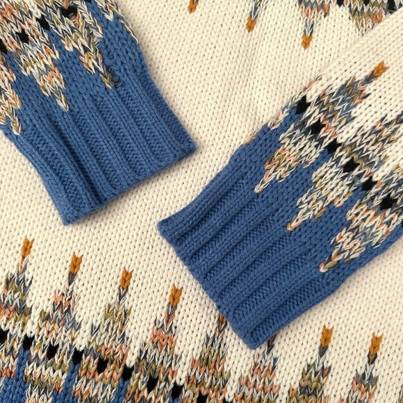 Cocobleu Fair Isle Cozy Knit Mock Turtleneck Pullover Sweater Size M - Picture 10 of 11